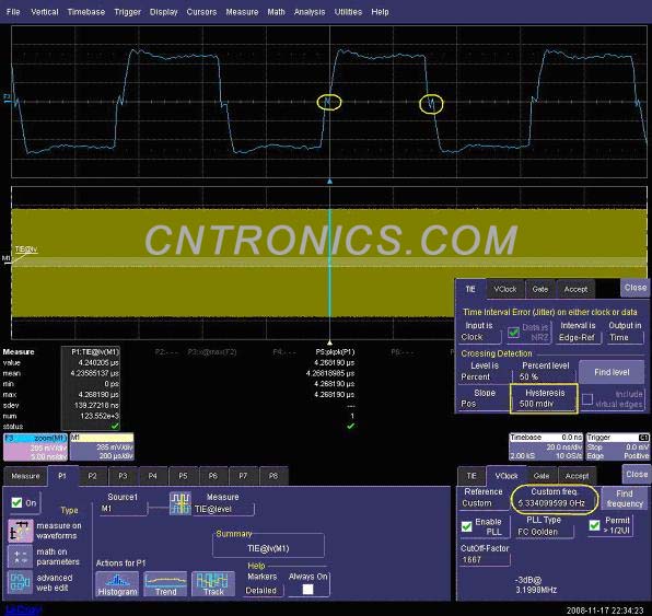 圖三 使用TIE的缺省設(shè)置，Hysteresis值為500mdiv 