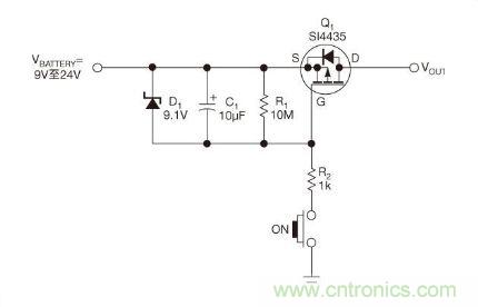 使用一只P溝道MOSFET的簡(jiǎn)單自動(dòng)關(guān)斷電路