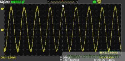 1KHz信號(hào)，測(cè)量值為913.894Hz