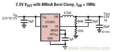 LTC3621/LTC3621-2同步降壓型穩(wěn)壓器典型應用