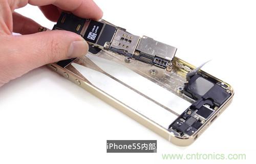 土豪金iPhone 5S拆解：內(nèi)部結(jié)構(gòu)升級，維修難度增加