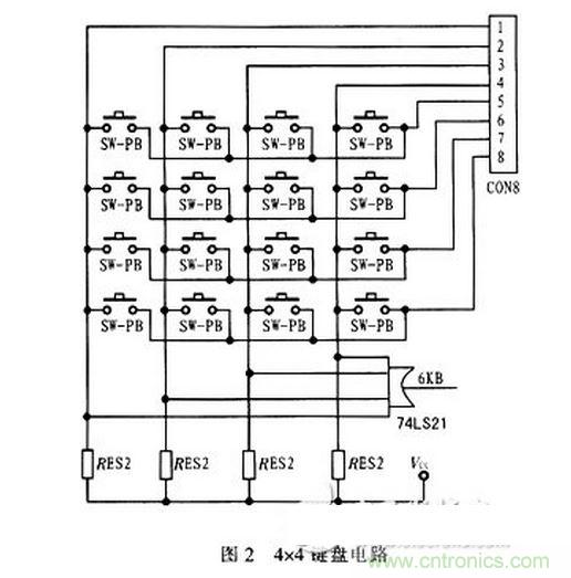 4×4鍵盤(pán)電路