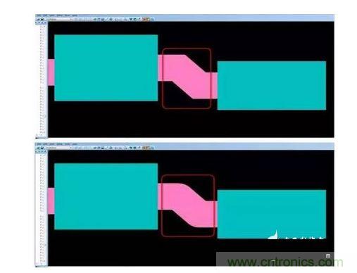 有效的PCB 設(shè)計工具會自動考慮用于繪制形狀的線型，以計算準(zhǔn)確的線條寬度，幫助您輕松創(chuàng)建尖拐角。