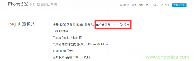 iPhone 6s告別800萬(wàn)像素，探秘新攝像頭“1.22微米像素”