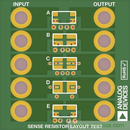 改進(jìn)低值分流電阻的焊盤布局，優(yōu)化高電流檢測精度